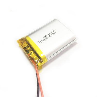 ไม่มีการรั่วไหล 103040 1200mAh 3.7 V Li Polymer Battery สำหรับอุปกรณ์ดิจิตอล