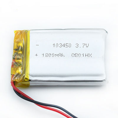 น้ำหนักเบา 103450 1800mah 3.7 V Li Polymer Battery สำหรับหลอดฆ่าเชื้อด้วยรังสีอัลตราไวโอเลต