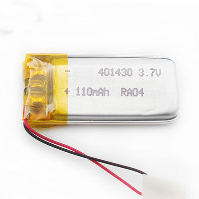 GPS Tracker Li Polymer แบตเตอรี่แบบชาร์จไฟได้ 401430 110mAh Lipo Battery