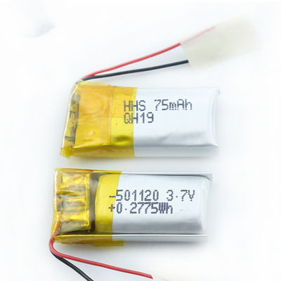 501120 80mah Ultra Thin Lipo Battery ปรับแต่งความจุสูง