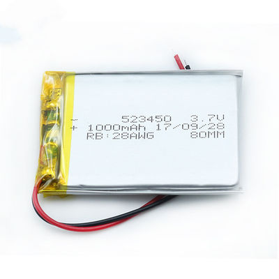 0.5C 523450a 950mah 3.7 V Li Polymer Battery สำหรับรถเข็นไฟฟ้า