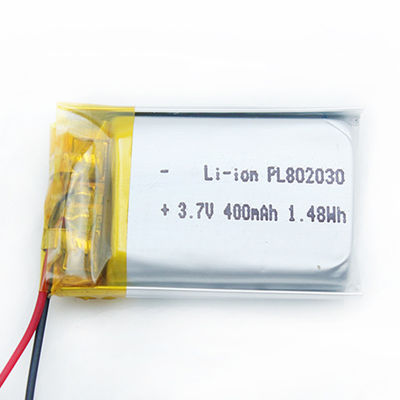 802030 KC CE แบตเตอรี่ลิเธียมโพลิเมอร์แบบชาร์จไฟได้ 3.7V 400mAh Lipo Battery