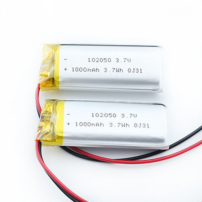 MSDS UN38.3 102050 1050mah Li Ion Battery พร้อมสาย Pcm